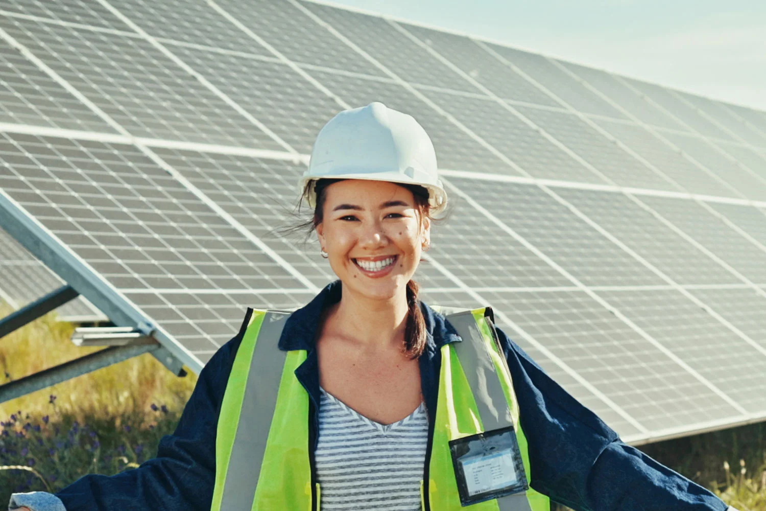solar-panel-portrait-and-woman-with-engineering
